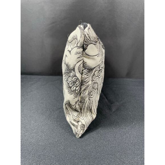 Black & White Floral Bag Handmade, Unique Clutch Made with Designer Fabric - Picture 5 of 6